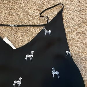 LOFT black zebra top